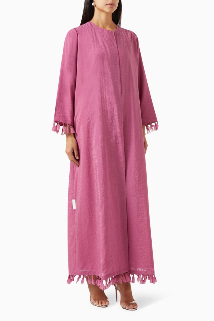 

Knotted Abaya in Cotton Organza, Pink