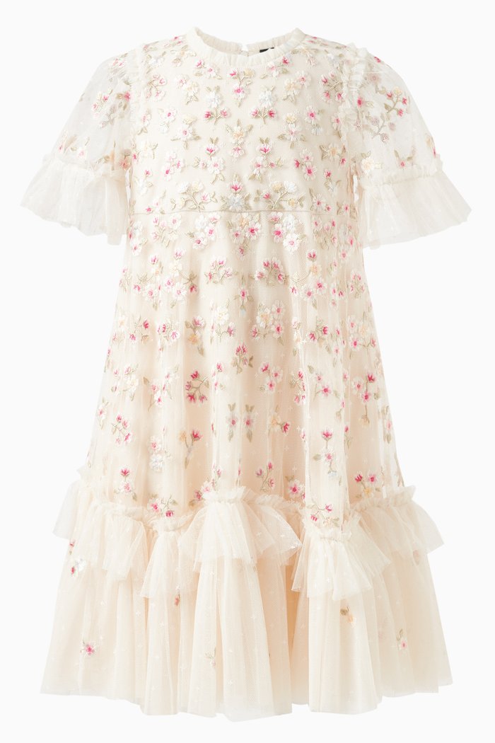 

Evening Primrose Floral Dress in Polyester, Pink