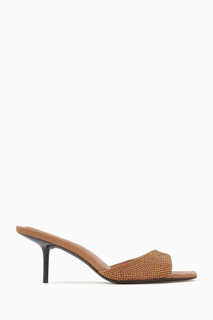

Onyx 70 Crystal-embellished Mule Sandals in Nappa, Neutral