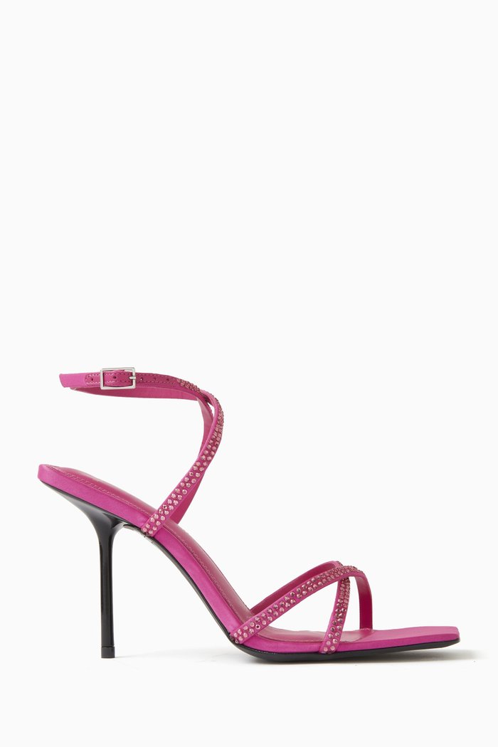

Gemma 95 Crystal-embellished Sandals in Satin, Pink