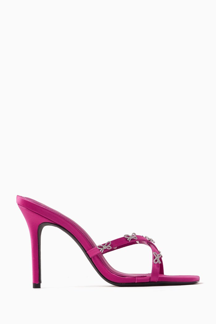 

Arielle 95 Bow-embellished Sandals in Satin, Pink