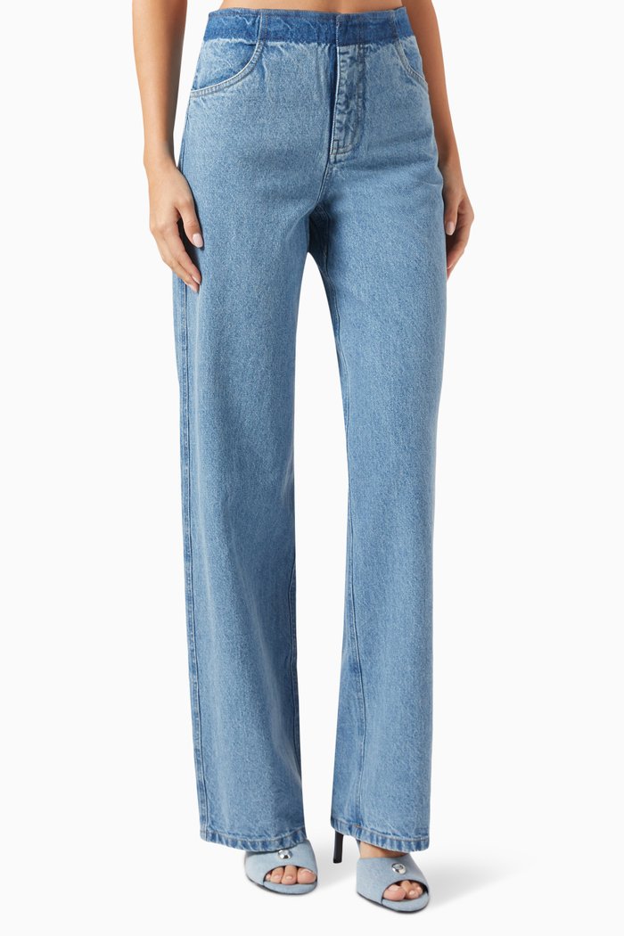 Deconstructed Jeans in Denim, Blue