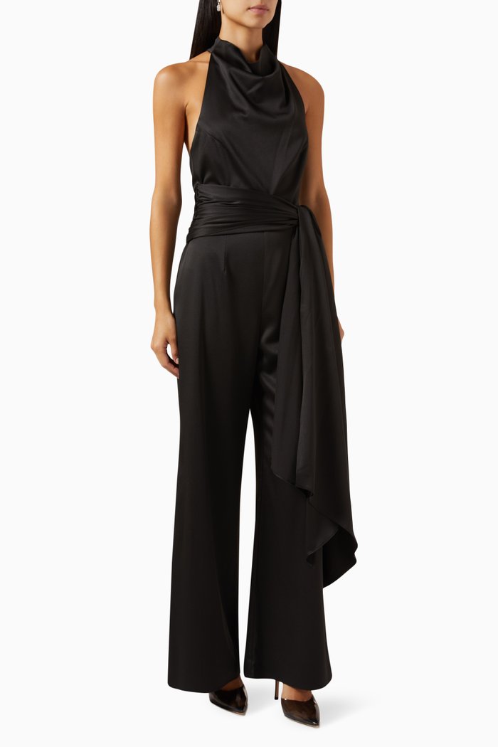 

Halle Halterneck Jumpsuit, Black