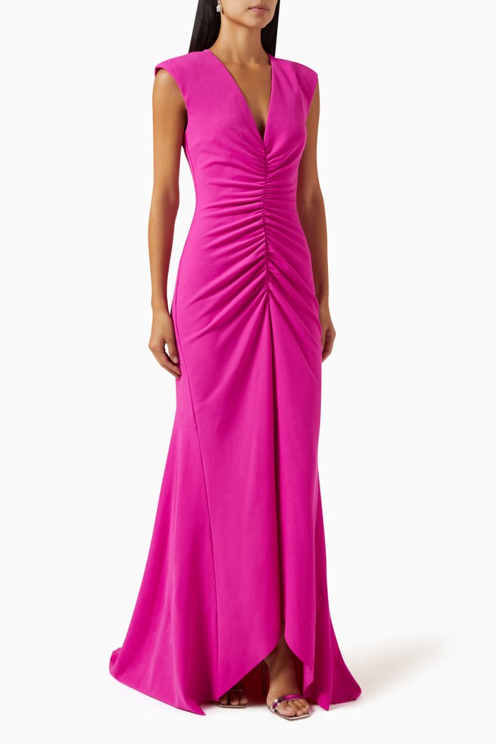 

Bromosa Ruched Maxi Dress, Pink