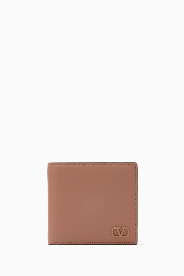 

VLOGO Signature Billfold Wallet in Calfskin Leather, Neutral