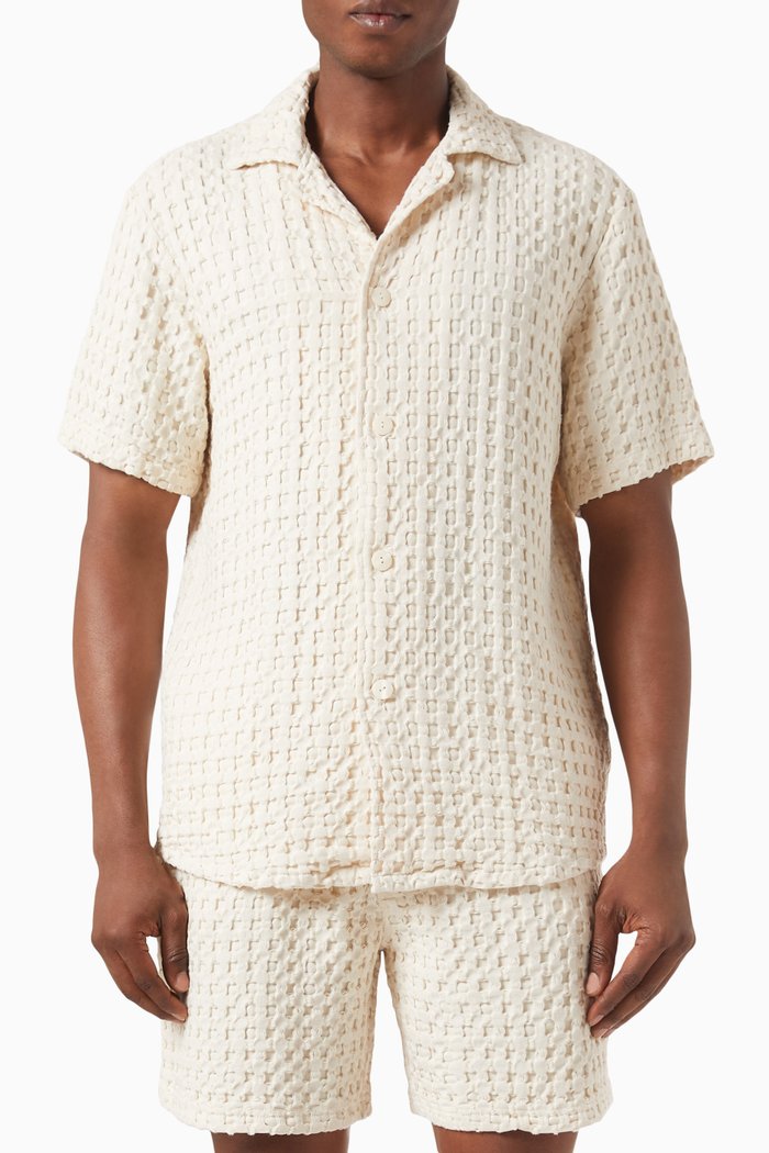 

Cuba Waffle Shirt in Cotton, Neutral