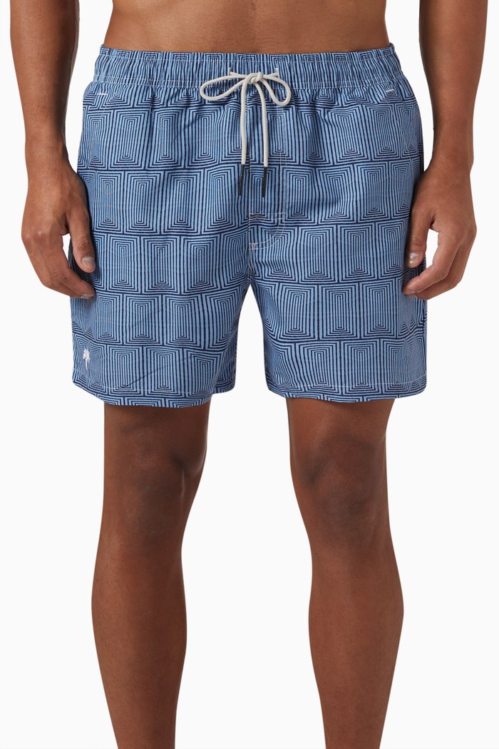 

Frame Print Swim Shorts in Nylon, Multicolour