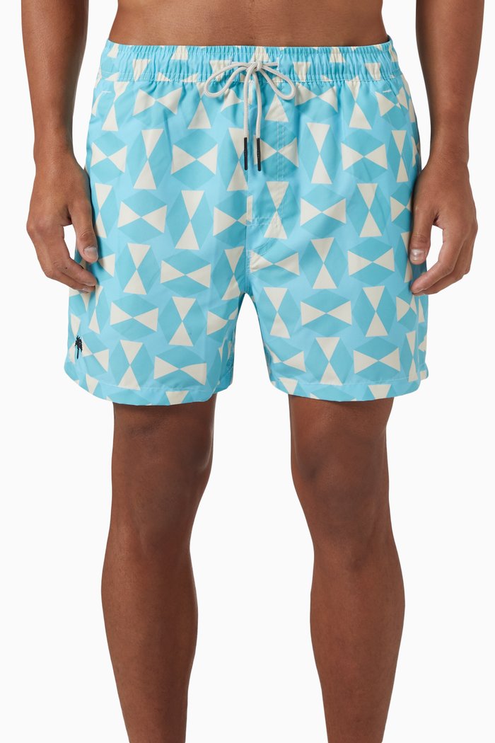 

Hexagona Print Swim Shorts in Nylon, Multicolour