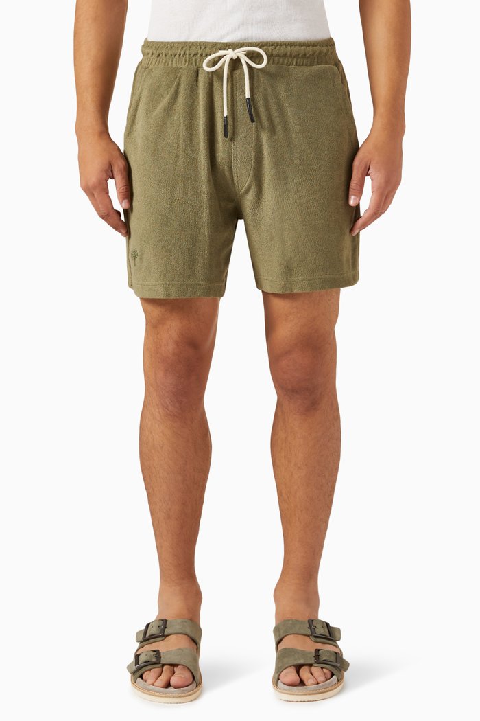 

Drawstring Shorts in Cotton Terry, Green