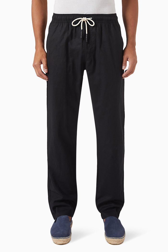 

Drawstring Pants in Linen, Blue