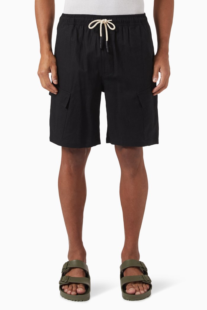 

Cargo Shorts in Linen, Black