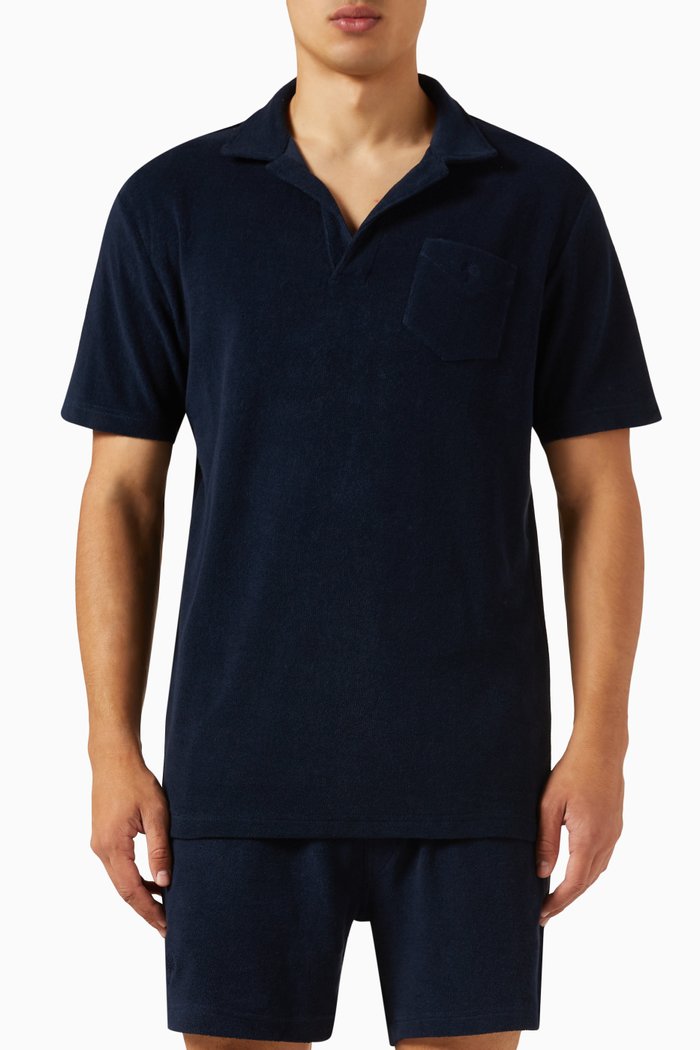 

Polo Shirt in Cotton Terry, Blue