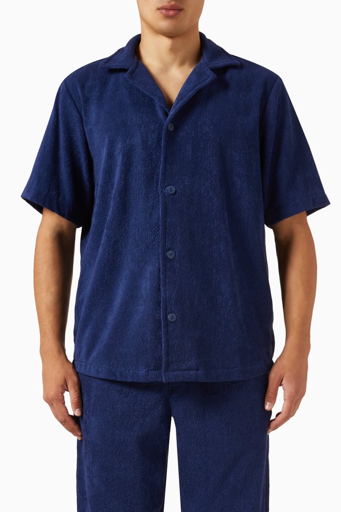 

Cuba Shirt in Cotton Terry, Blue