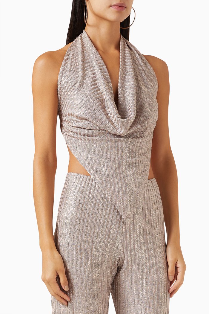 

Scarf Top in Knit, Silver