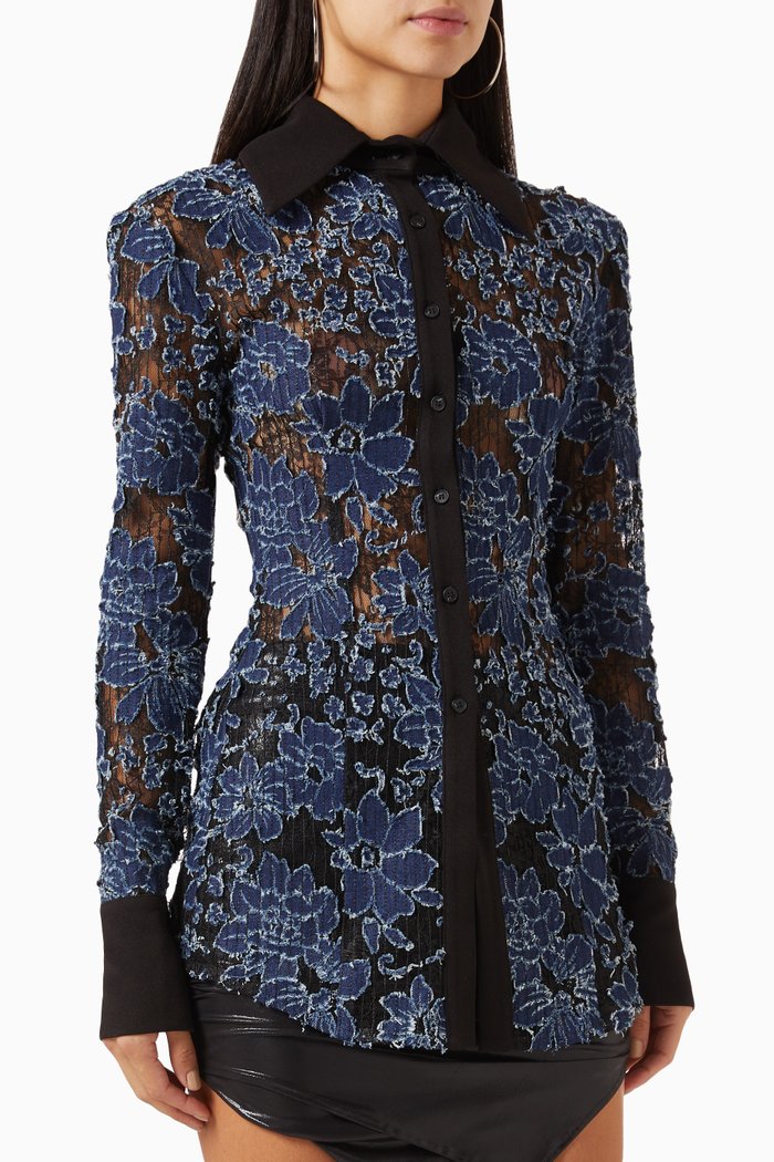 

Lace Shirt in Denim, Black