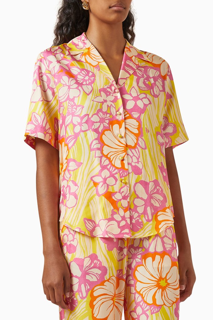 Fenella Shirt in Silk, Yellow