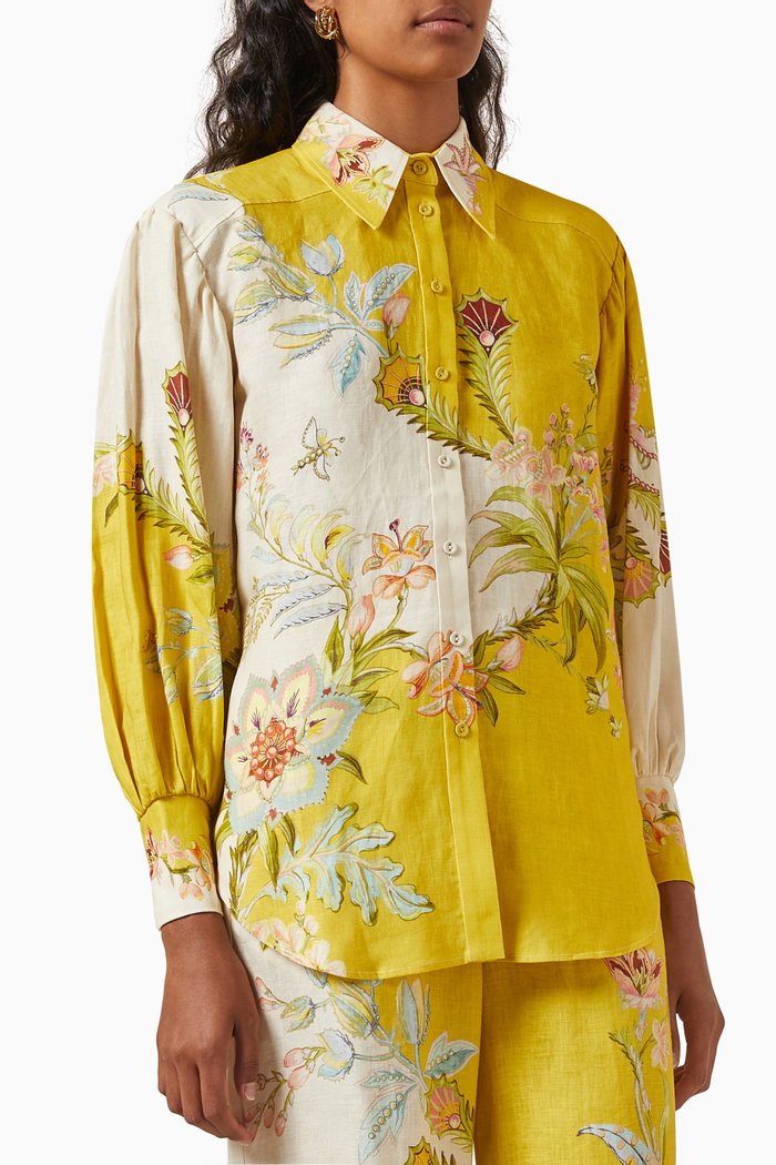 

Ira Shirt in Linen, Yellow