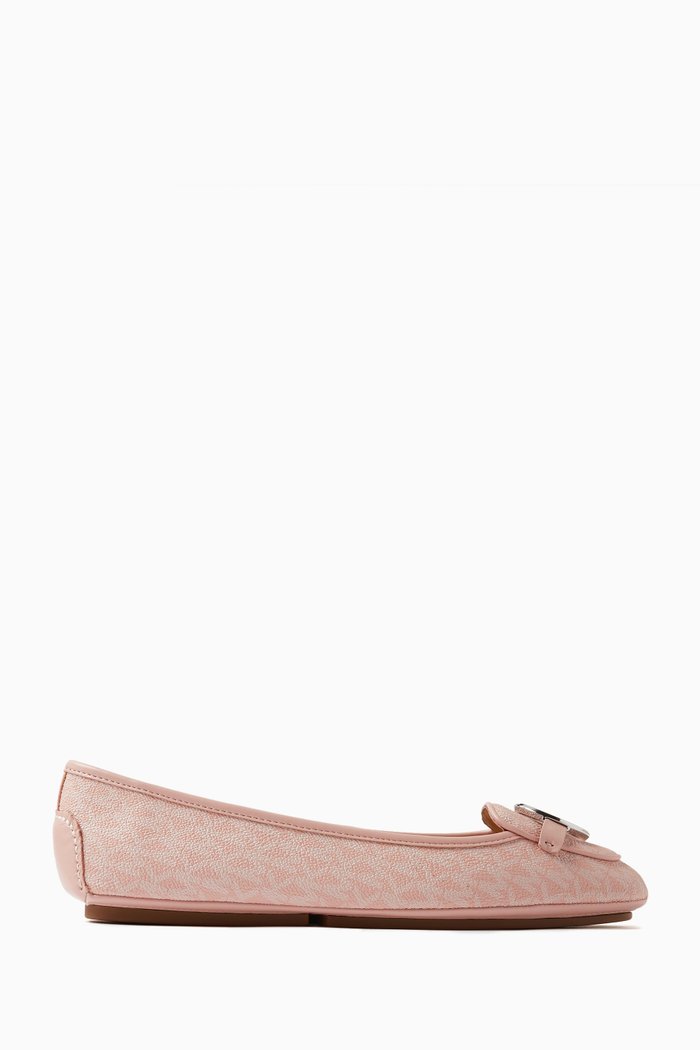 

Lillie Ballerina Flats in Monogram Canvas, Pink