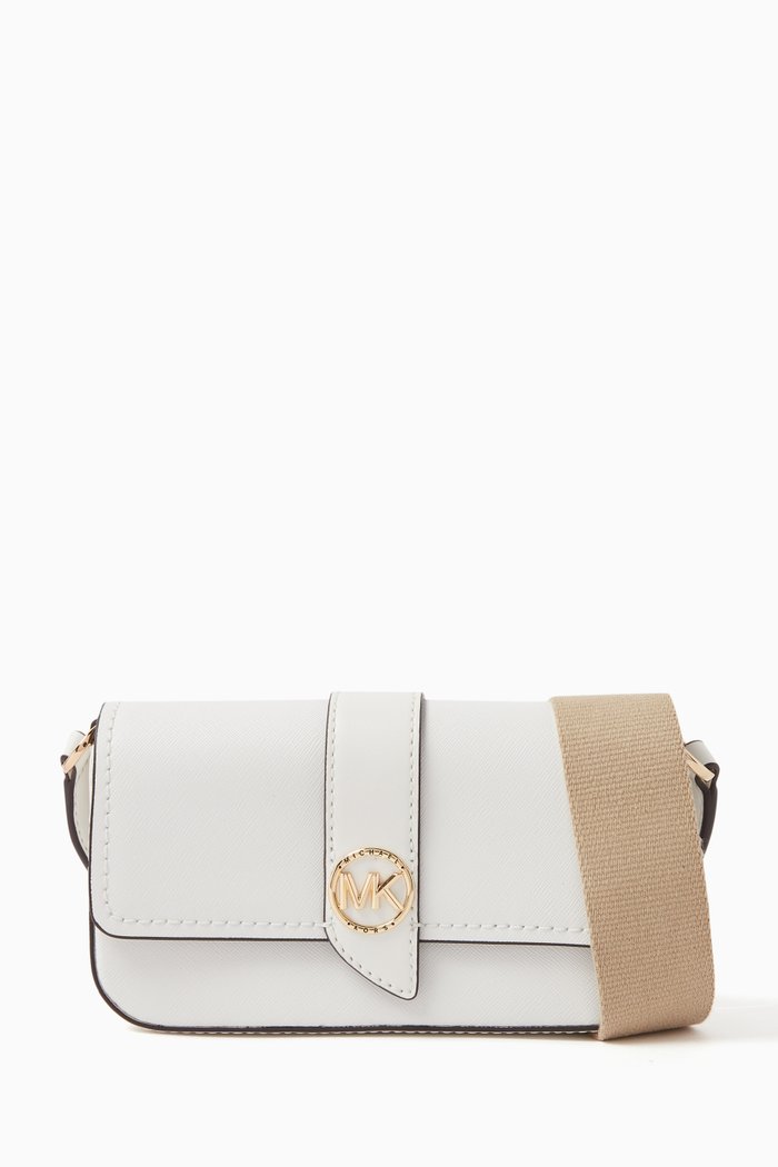 

Small Greenwich Crossbody Bag in Saffiano Leather, White