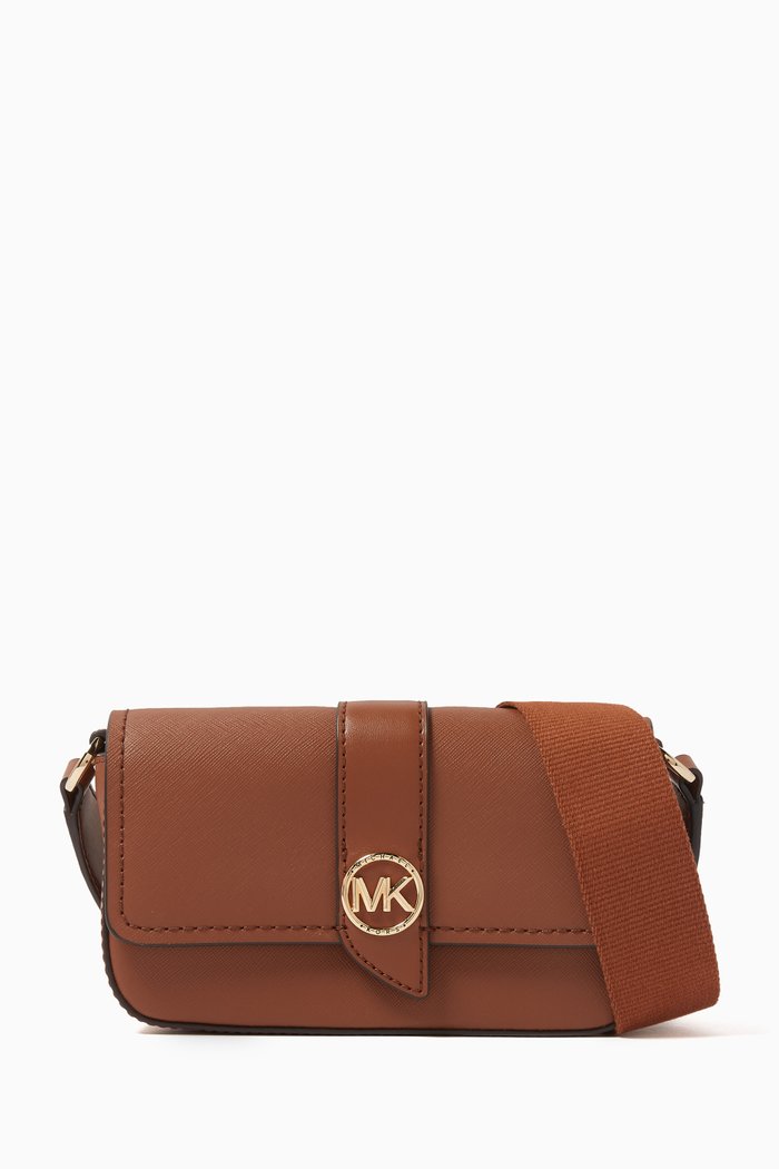 

Small Greenwich Crossbody Bag in Saffiano Leather, Brown