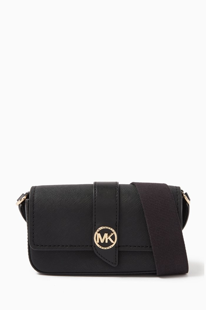 

Small Greenwich Crossbody Bag in Saffiano Leather, Black
