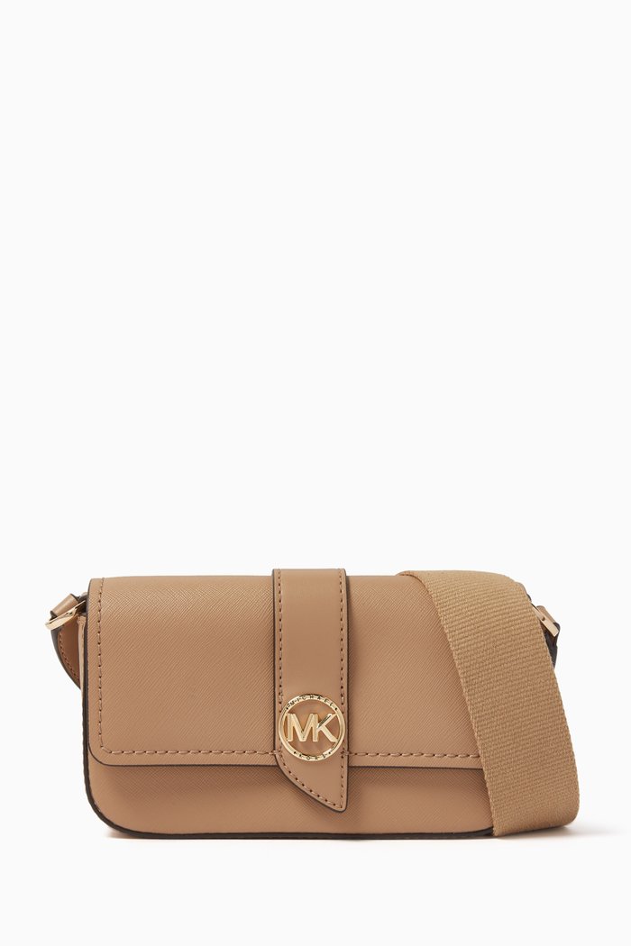 

Small Greenwich Crossbody Bag in Saffiano Leather, Brown