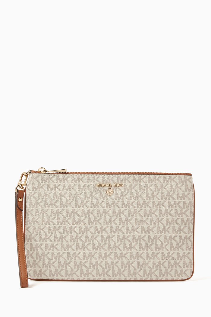 

Large Logo Wristlet in Canvas, Neutral