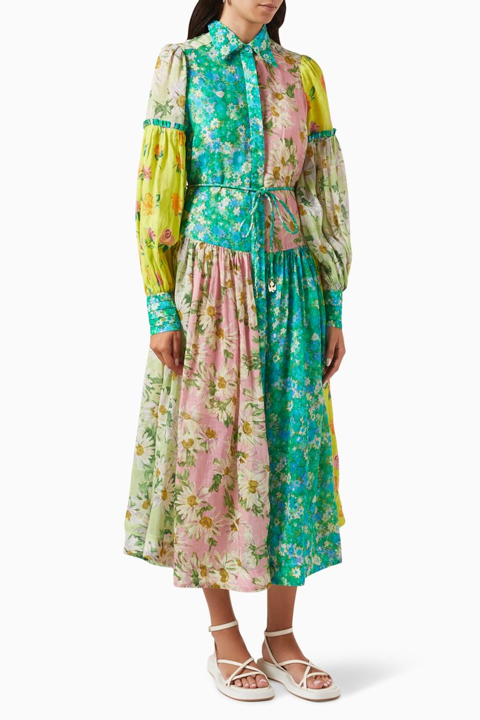 

Kenzie Patchwork Shirt Dress in Cotton, Multicolour