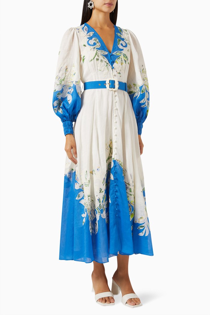 

Rita Embroidered Midi Dress, Blue