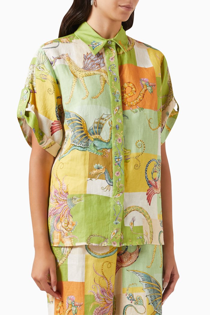 

Jerome Button-up Shirt in Linen, Multicolour