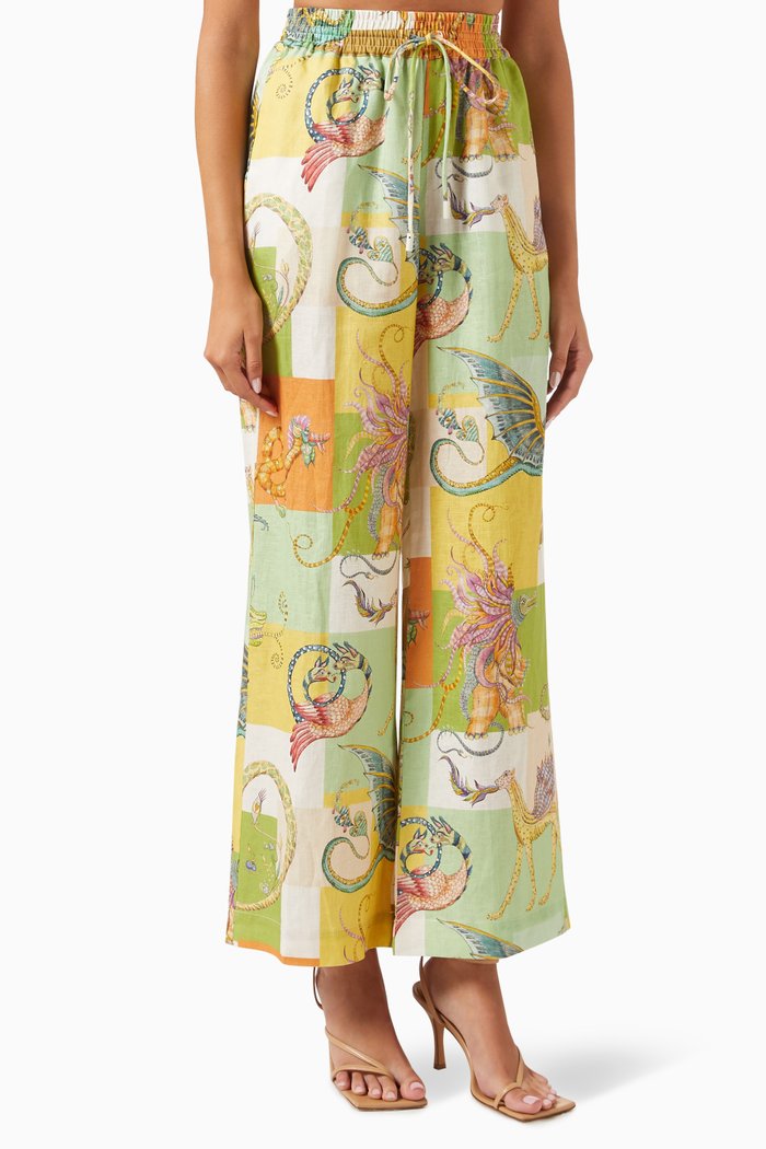 

Jerome Cuffed Pants in Linen, Multicolour