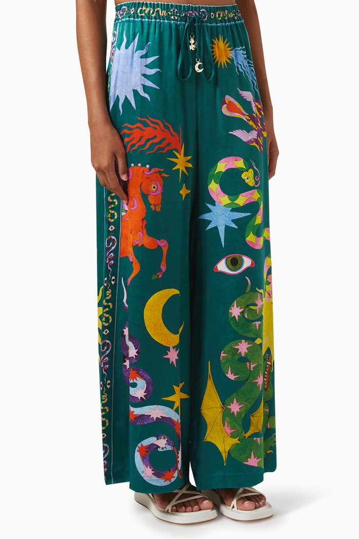 Gaurdian Pants in Silk, Multicolour