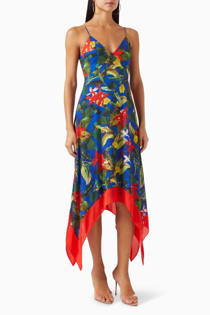 

Kayson Printed Handkerchief Midi Dress, Multicolour