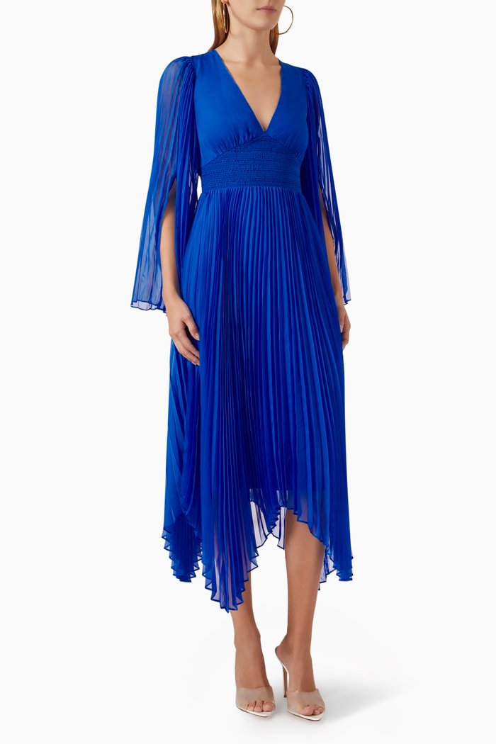 

Sion Pleated Midi Dress, Blue