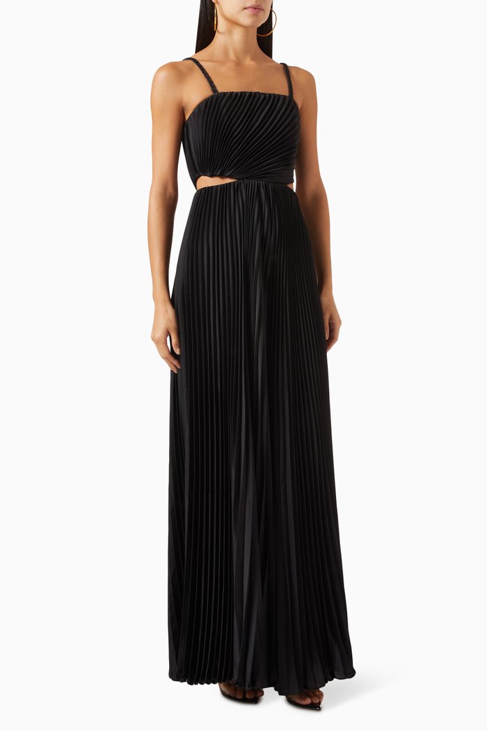 

Powell Wide-leg Jumpsuit in Plissé, Black