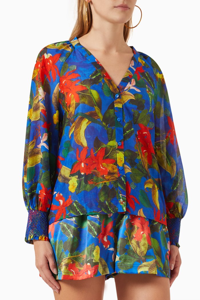 

Lang Blouse in Cotton-silk, Multicolour