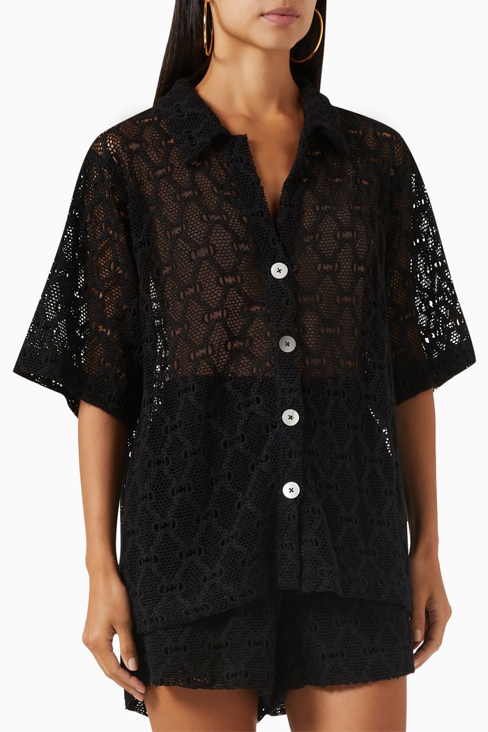 

Melodrama Shirt in Lace, Black