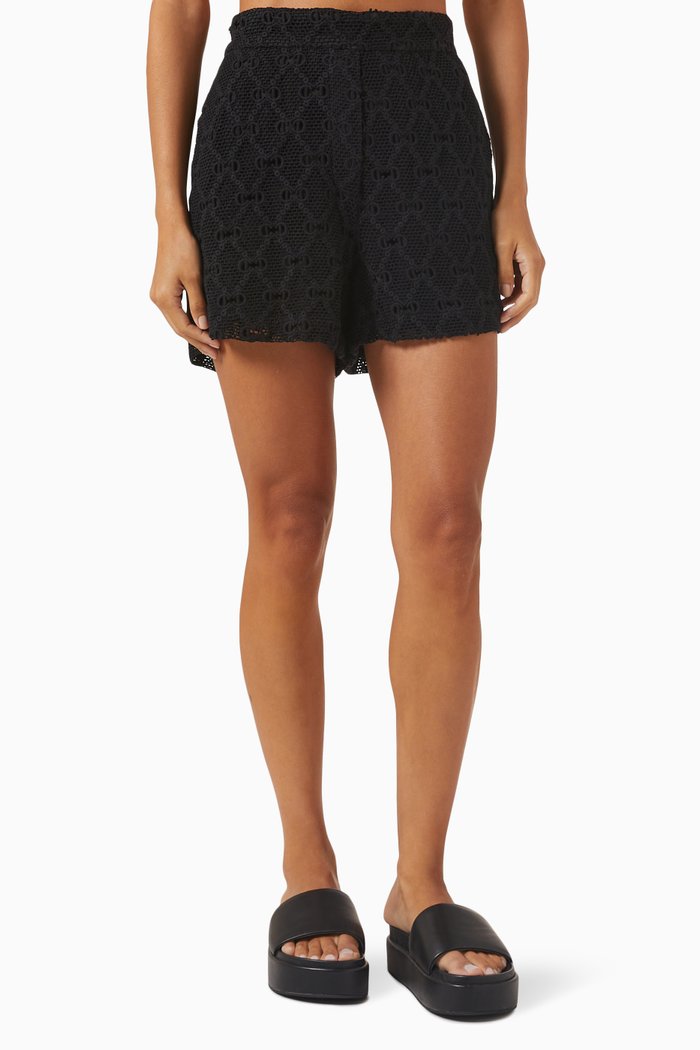 Melodrama Shorts in Lace, Black