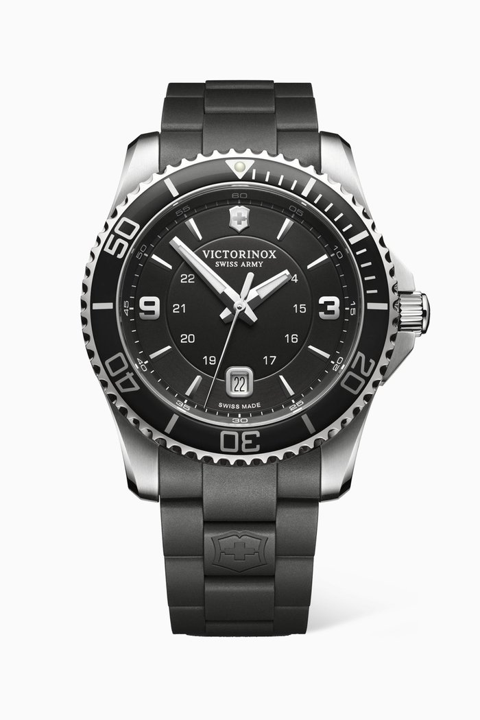 

Maverick Quartz Stainless Steel & Rubber Watch, 43mm, Black