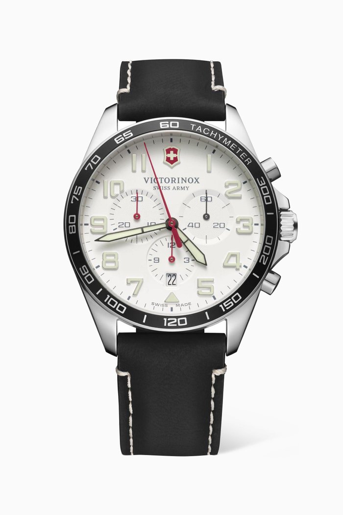 

FieldForce Quartz Stainless Steel & Leather Watch, 42mm, White