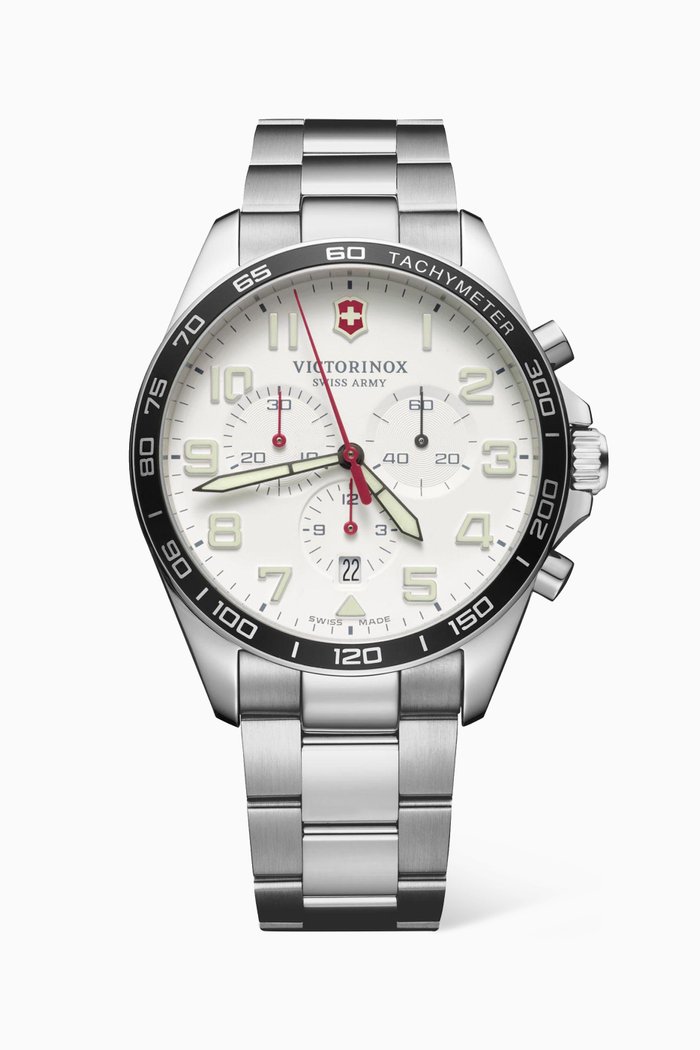 FieldForce Chronograph Stainless Steel, 42mm, White