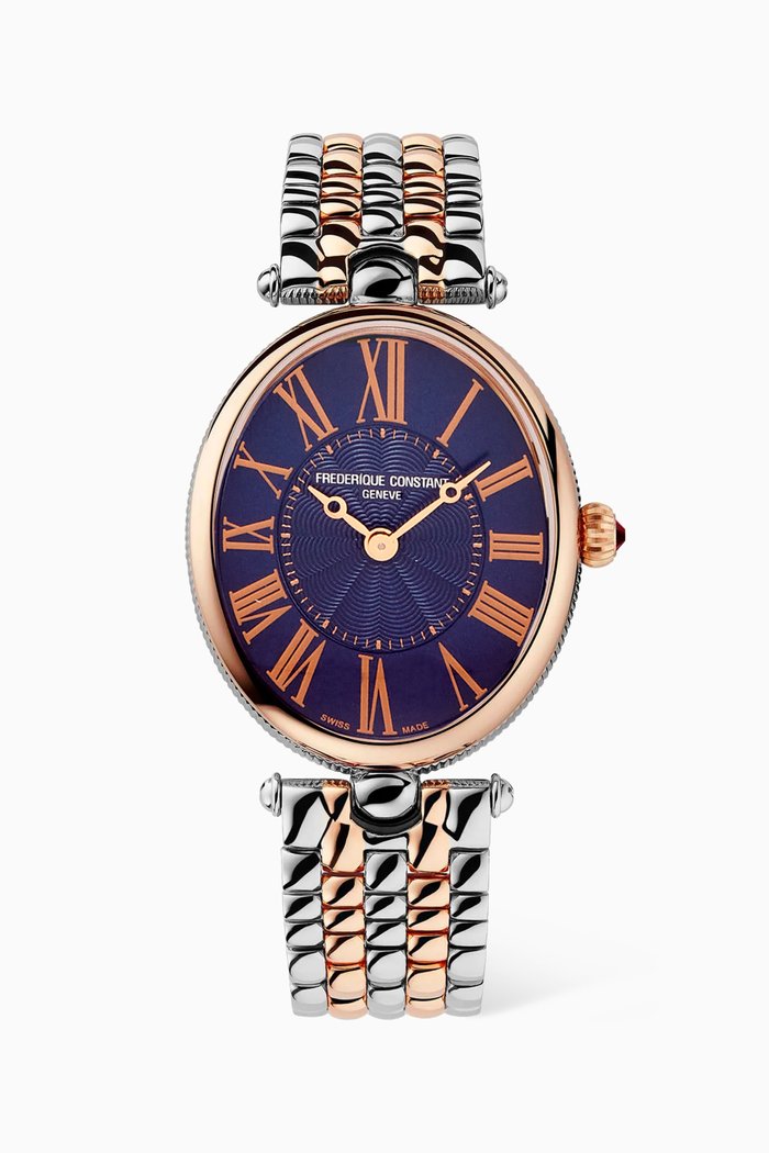 

Classics Art Deco Oval Stainless Steel Quartz Watch, 30mm, Blue