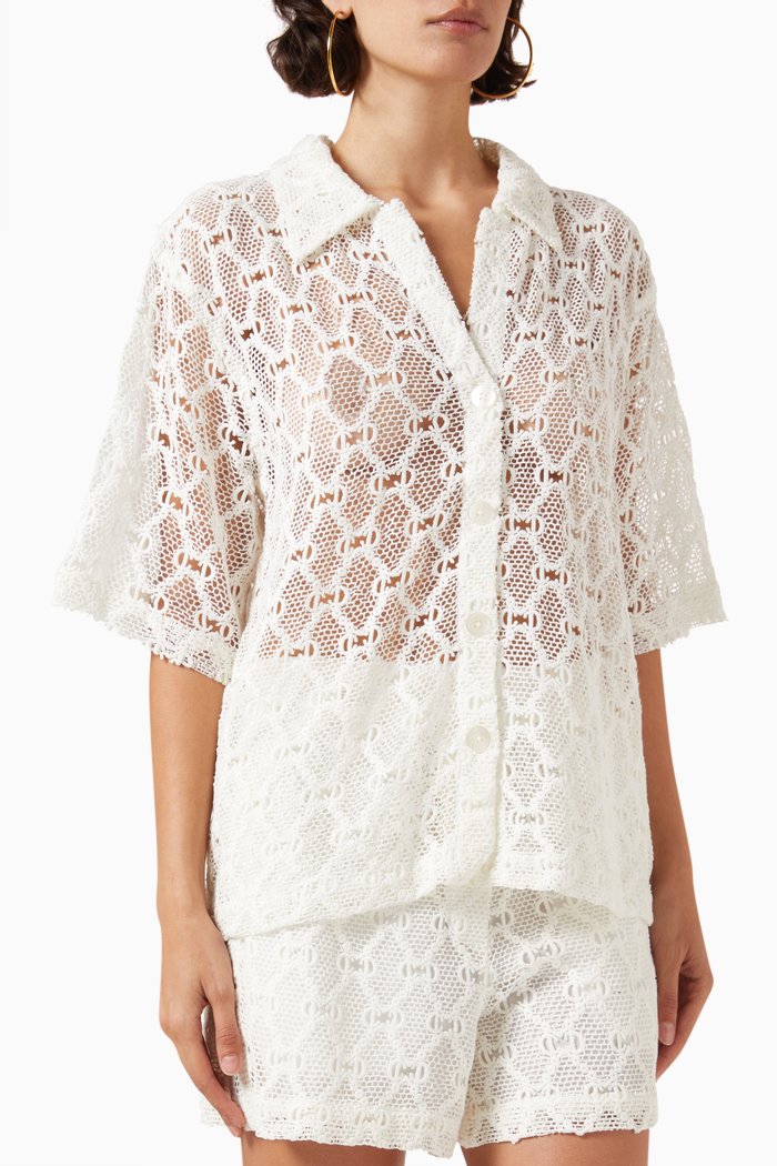 

Melodrama Shirt in Lace, White