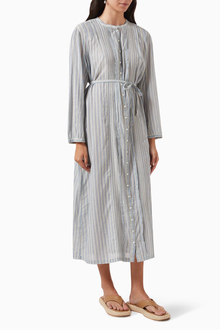 

Lorena Shirt Dress in Cotton, Blue