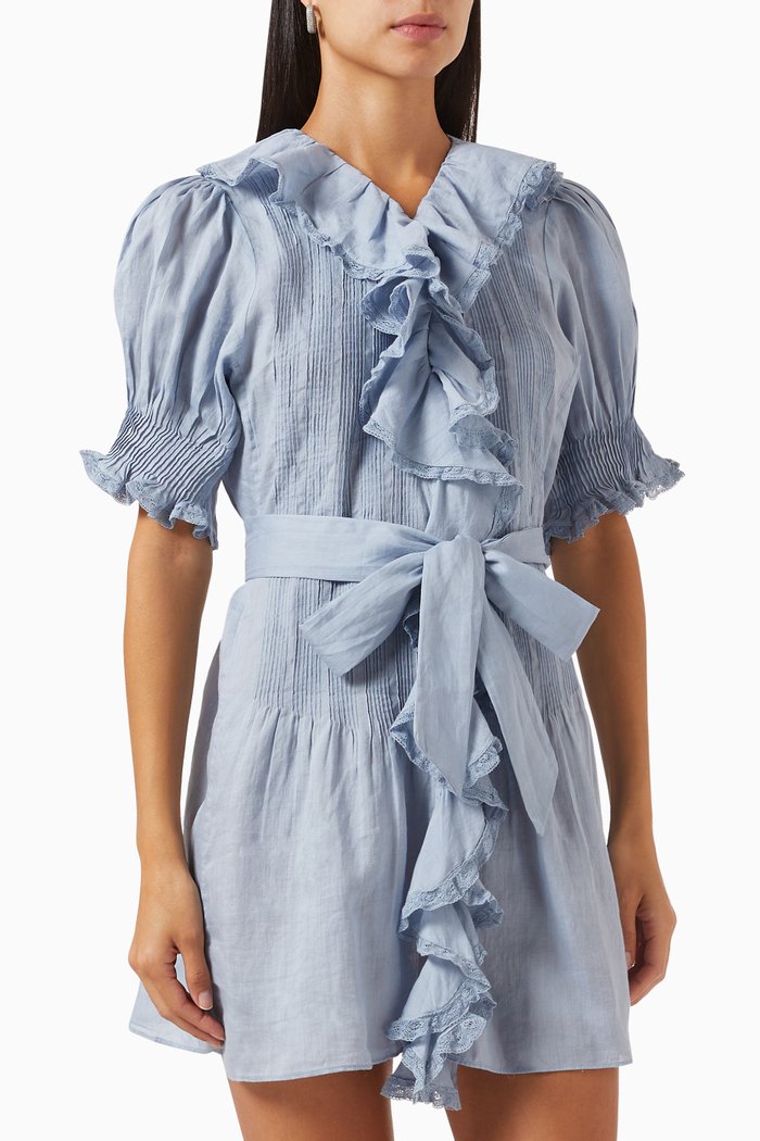 

Piper Belted Dress, Blue