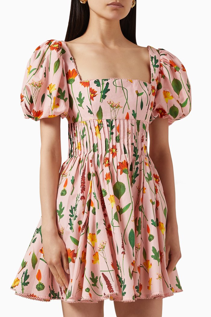 

Caramelo Primavera Mini Dress in Cotton-poplin, Pink