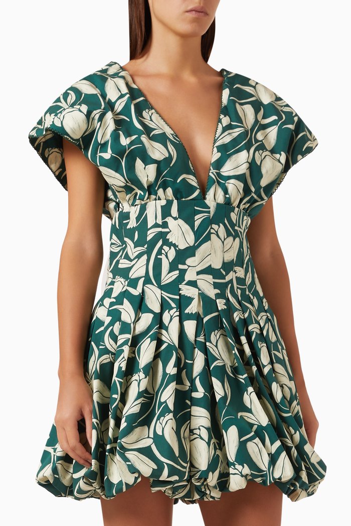 

Annato Flora Mini Dress in Cotton-poplin, Green