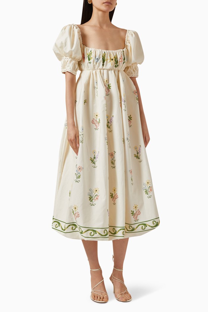 

Canoa Pradera Midi Dress in Cotton-poplin, Neutral