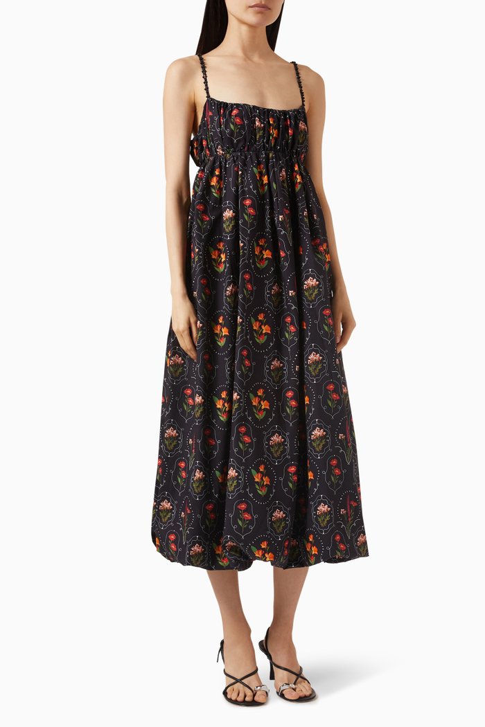 

Limonaria Oasis Midi Dress in Linen, Black