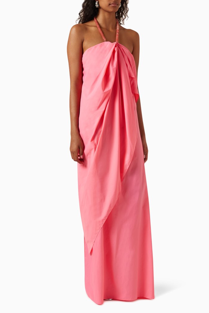 

Desiree Maxi Dress in Nylon, Pink